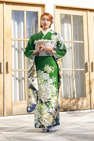 FURISODE MIKUNI／振袖ミクニの振袖 /緑色/レトロ/花柄/ 50A_110 | My振袖