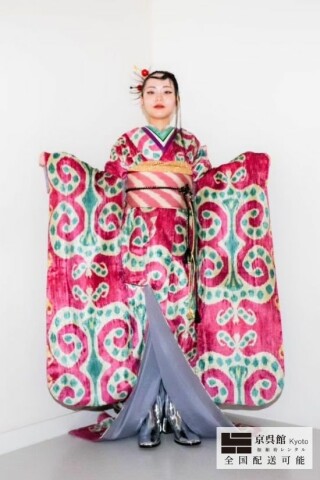 ターキッシュ シルクベルベット ーピンクアラベスク_振袖_94620