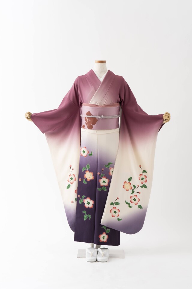 振袖袴レンタル 京呉館 Kyotoの振袖 /ピンク色/紫色/古典/桜柄