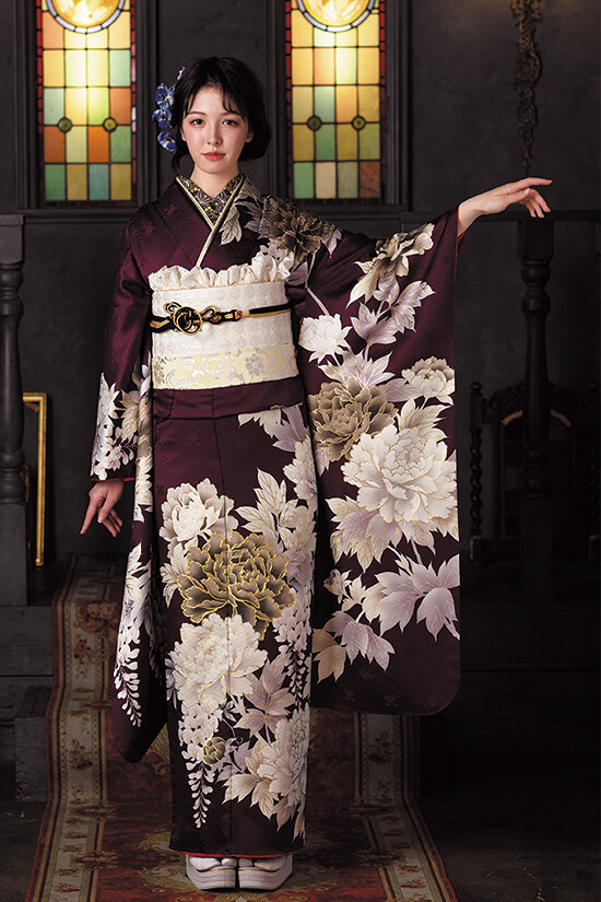 寺島呉服店 －きもの創作 てらしま －の振袖 /紫色/茶色/エレガント