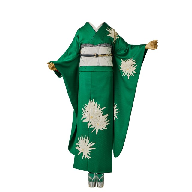 振袖KAPUKIの振袖 /緑色/白色/古典/花柄/ 月照乱華 | My振袖