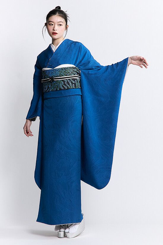 振袖KAPUKIの振袖 /青色/青色/クール/無地柄/ 孔雀浅葱 | My振袖