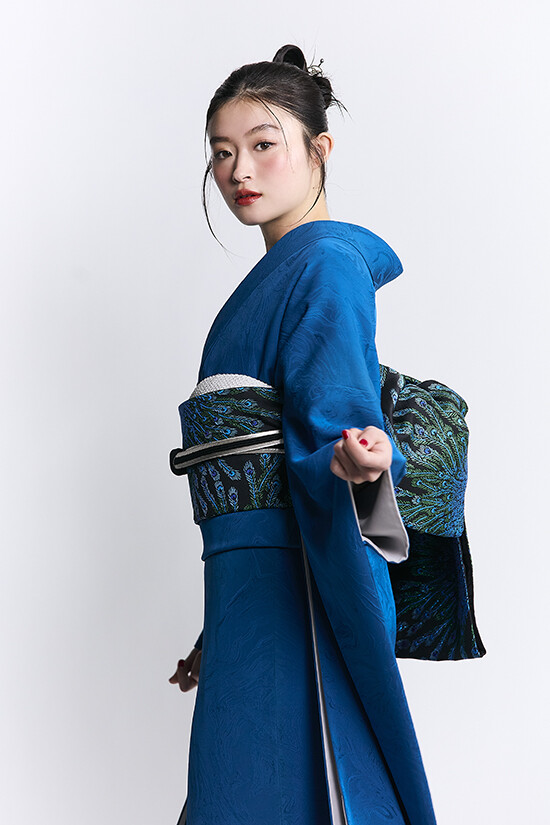 振袖KAPUKIの振袖 /青色/青色/クール/無地柄/ 孔雀浅葱 | My振袖