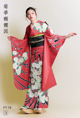 菊華髑髏図_振袖_73071