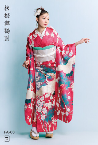 松梅舞鶴図_振袖_99073