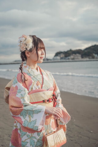 Photostudio Jheart 江ノ島店の振袖 /水色/ピンク色/キュート/牡丹柄