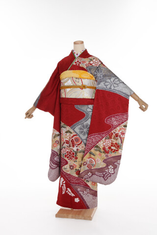 KyotoSweetCollection きもの工房グループの振袖 /赤色/古典/波