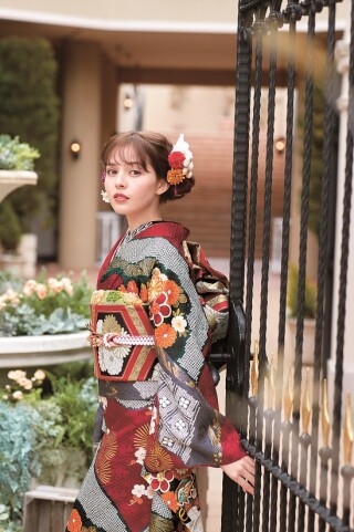 【ナカノヒロミチ監修！】未仕立て　振袖 呉服 やなぎの振袖 /ピンク色/桜柄/ 振袖 ヒロミチ ナカノ | My振袖