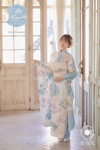 振袖1番館 スタジオB'M本店の振袖 /水色/レトロ/牡丹柄/ RF-14 | My振袖