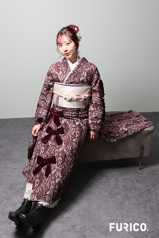 FURICOの振袖 /ピンク色/赤色/キュート/その他/ 大人可愛いワイン