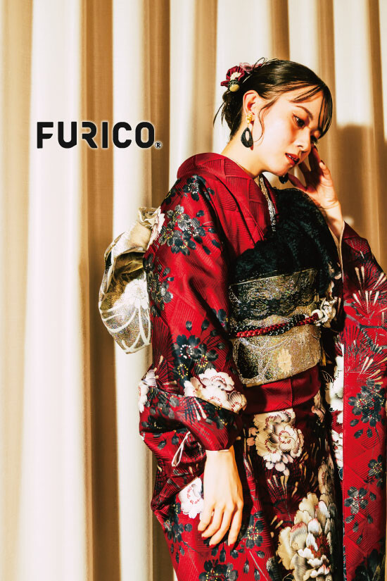 FURICOの振袖 /赤色/黒色/クール/花柄/ 赤×花柄×クール | My振袖