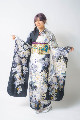 LILY 広島店の振袖 /紫色/ゴールド色/古典/花柄/ f-818 | My振袖