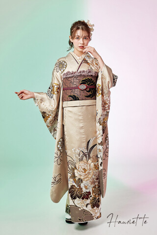 (う2)極彩鶴波✨綾なす光と風✨波間に舞う祝鶴✨豪華アンティーク振袖㊗️⑤点セット う2)極彩鶴波✨綾なす光と風✨波間に舞う