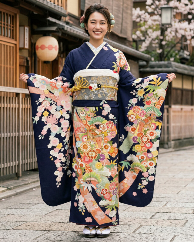 濱上呉服店 金沢店の振袖 /紫色/ピンク色/古典/熨斗柄/ 友禅振袖