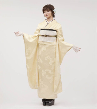 「桜」綸子無地振袖 西陣　膨れ織袋帯_振袖_91748 | KIMONO KIND