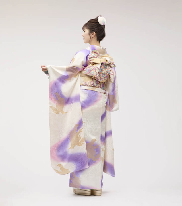 KIMONO KINDの振袖 /白色/紫色/古典/その他/ 金魚振袖 西陣 帯屋