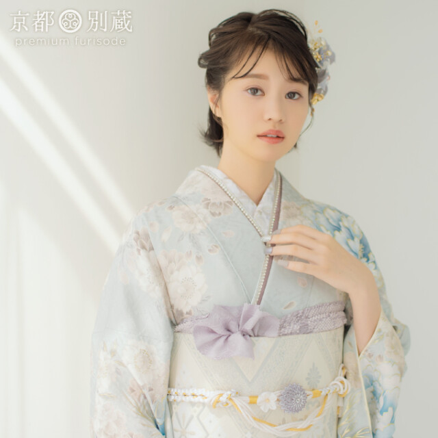 振袖セット そごう誂製 えんじ染め分け 振袖購入 成人式振袖 お誂え仕立付振袖セット ms287 パープル・紫地