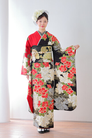 紅黒絢爛花譜_振袖_100049