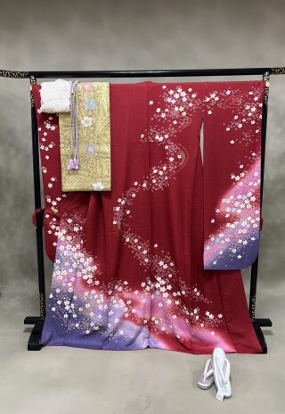 丸屋の振袖 /紺色/水色/クール/花柄/ 振袖 | My振袖